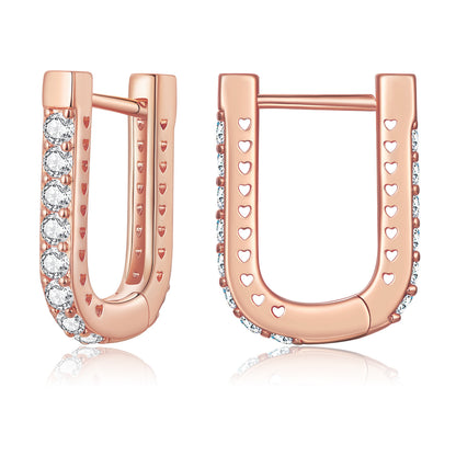 Classic U-shaped Ear Clip European And American Personalized Wear Gang Drill Copper Alloy Earrings-Jewearrings