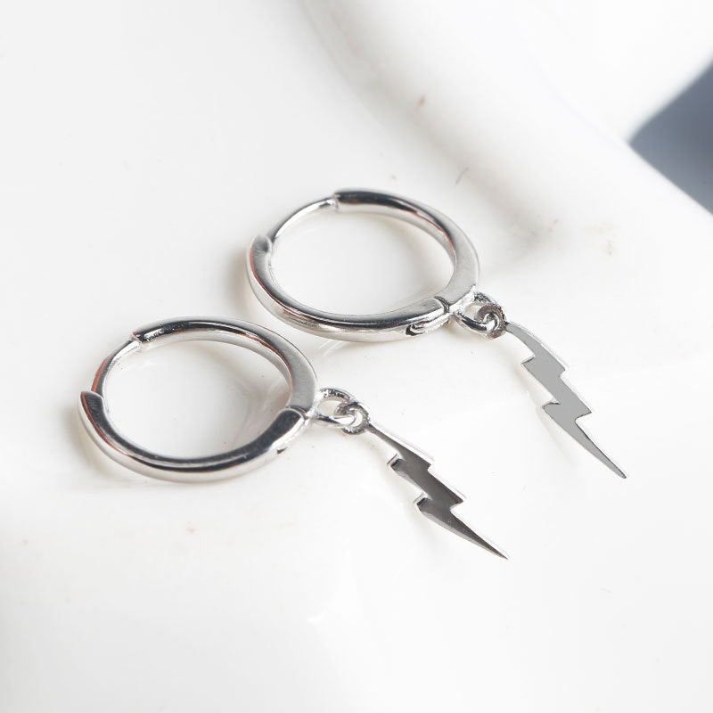 Lightning earrings female sterling silver tide earring temperament earring earrings-Jewearrings