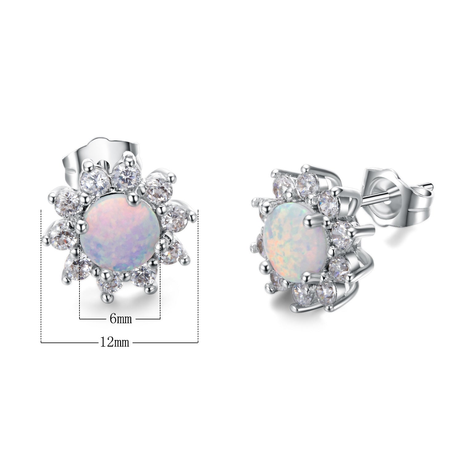 Zircon Stud Earrings in Sterling Silver 925 Earrings-Jewearrings