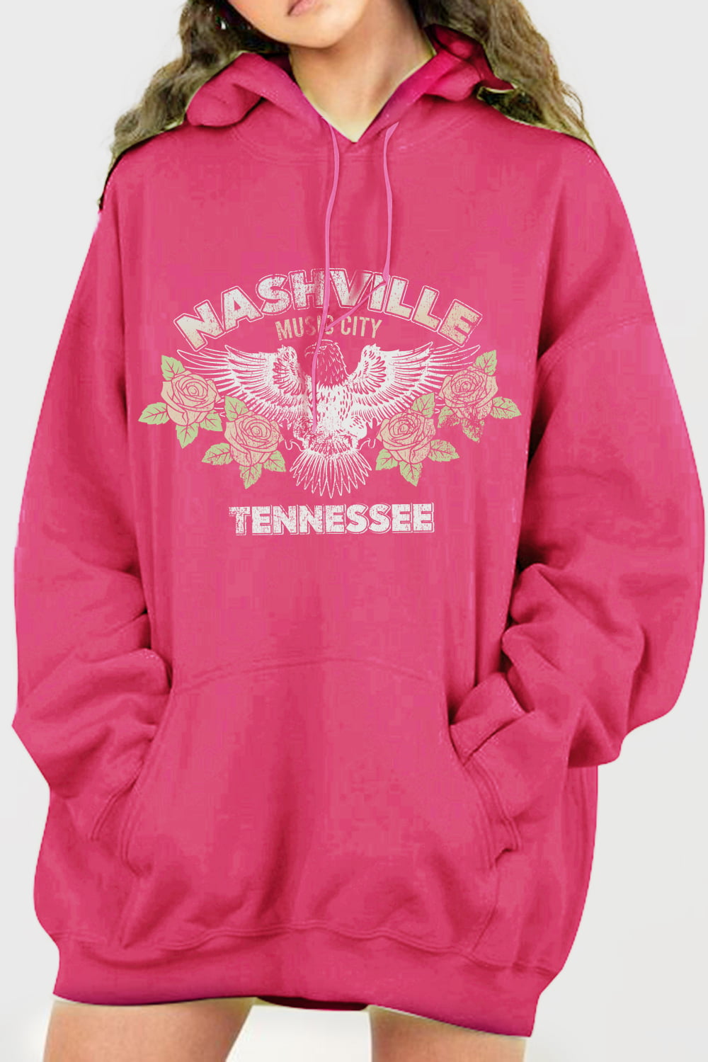 Simply Love Full Size NASHVILLE TENNESSEE Graphic Hoodie-Jewearrings