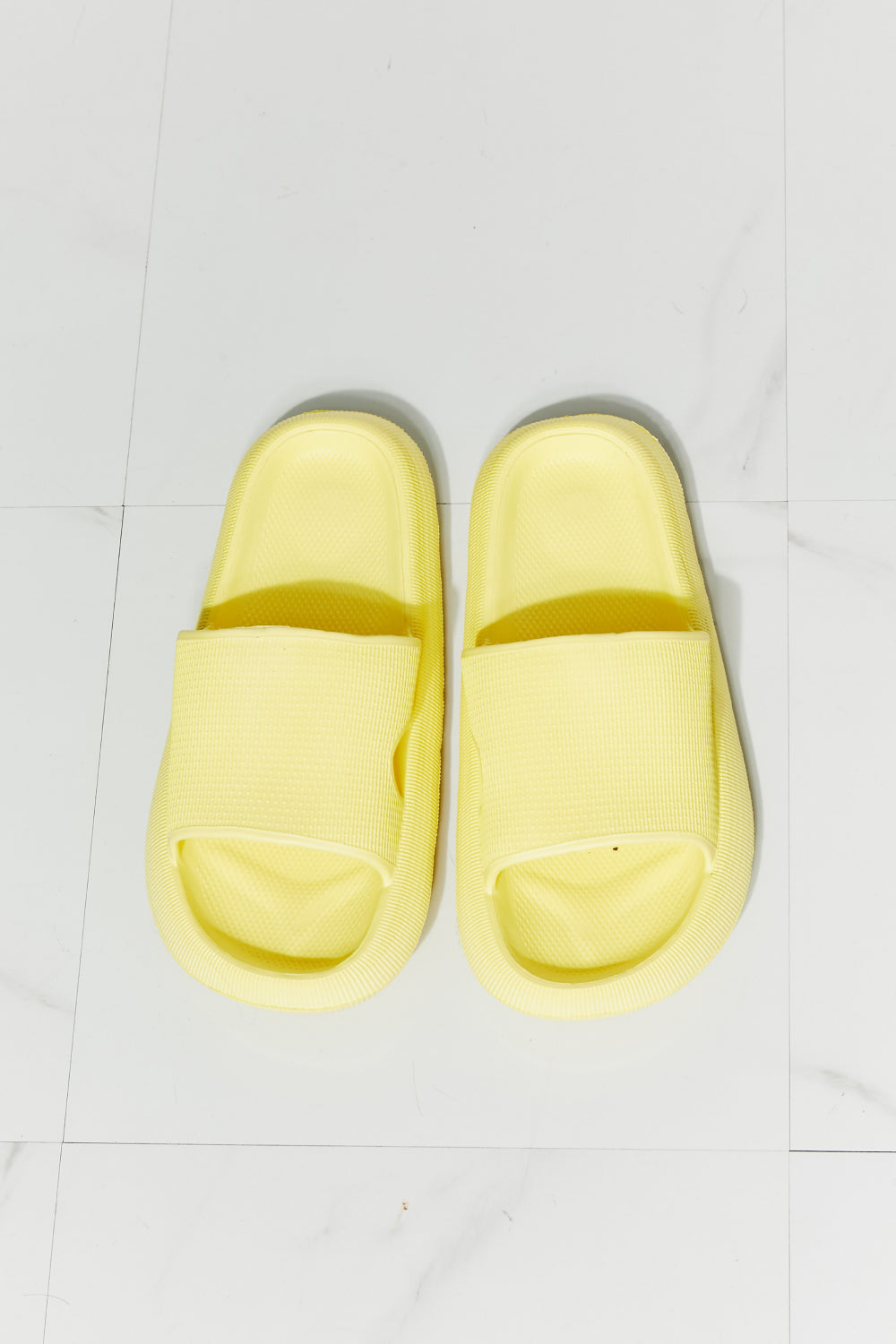 MMShoes Arms Around Me Open Toe Slide in Yellow-Jewearrings