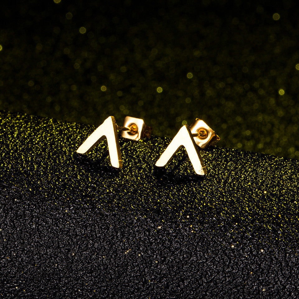 V-shaped gold and silver alloy earrings-Jewearrings