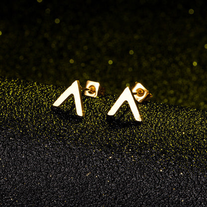 V-shaped gold and silver alloy earrings-Jewearrings