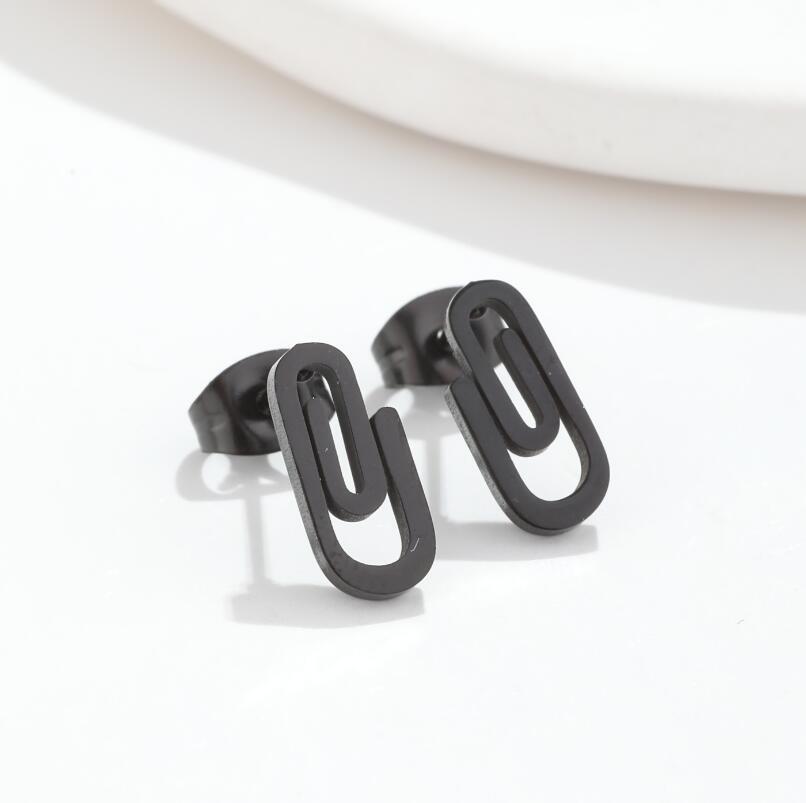 Stainless Steel Clip Ear Studs Geometric Simple Women Earrings-Jewearrings