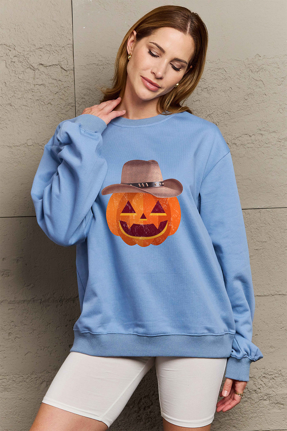 Simply Love Full Size Graphic Dropped Shoulder Sweatshirt-Jewearrings