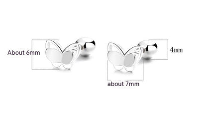 925 Sterling Silver Sweet Double Butterfly Thread Stud Earrings-Jewearrings