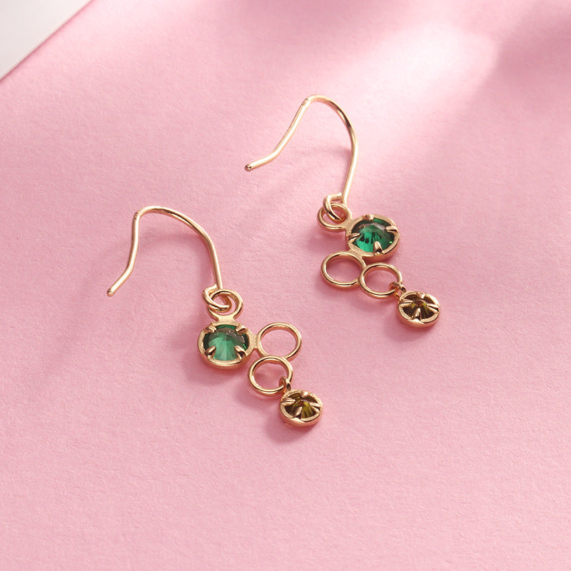 Women's Sterling Silver Green Bubble Earrings-Jewearrings