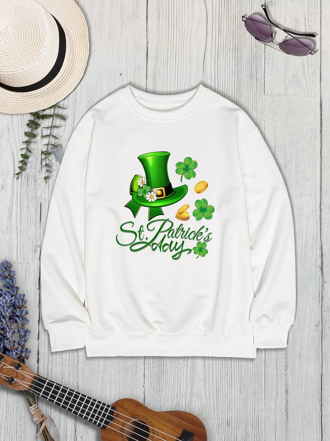 ST. PATRICK'S DAY Round Neck Sweatshirt-Jewearrings