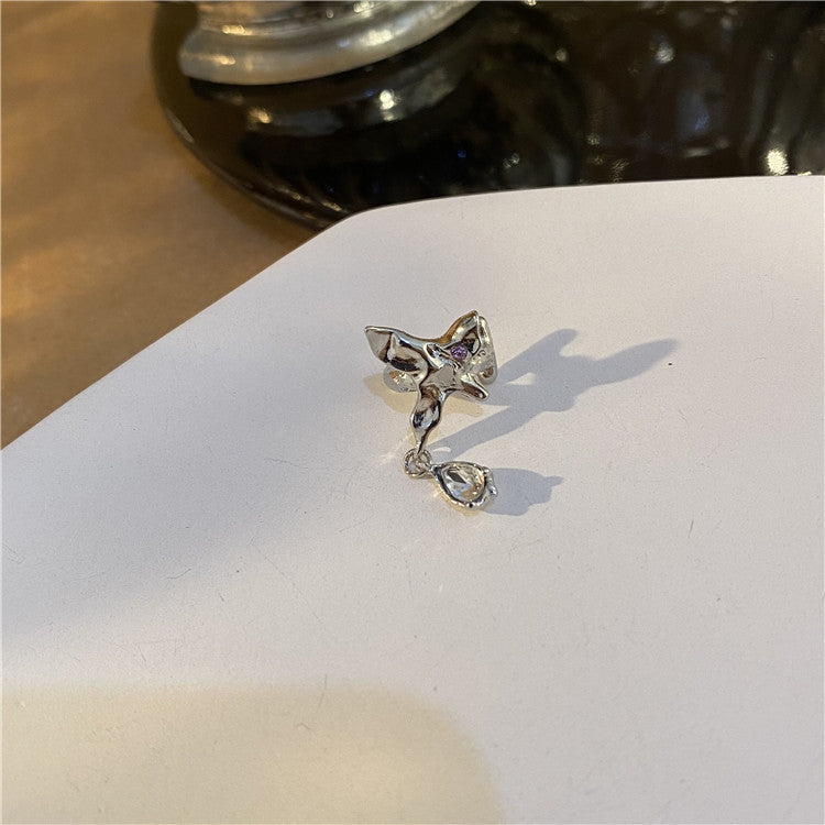 Sweet And Spicy Butterfly Overlapping Phantom Drop Zircon Stud Earrings-Jewearrings