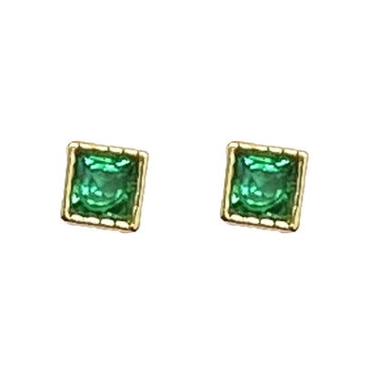 Emerald sugar cube earrings-Jewearrings