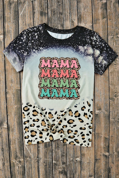 Printed MAMA Graphic Round Neck Tee-Jewearrings