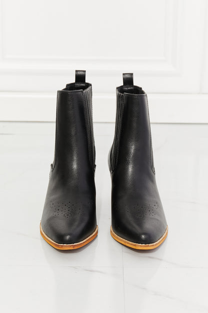 MMShoes Love the Journey Stacked Heel Chelsea Boot in Black-Jewearrings