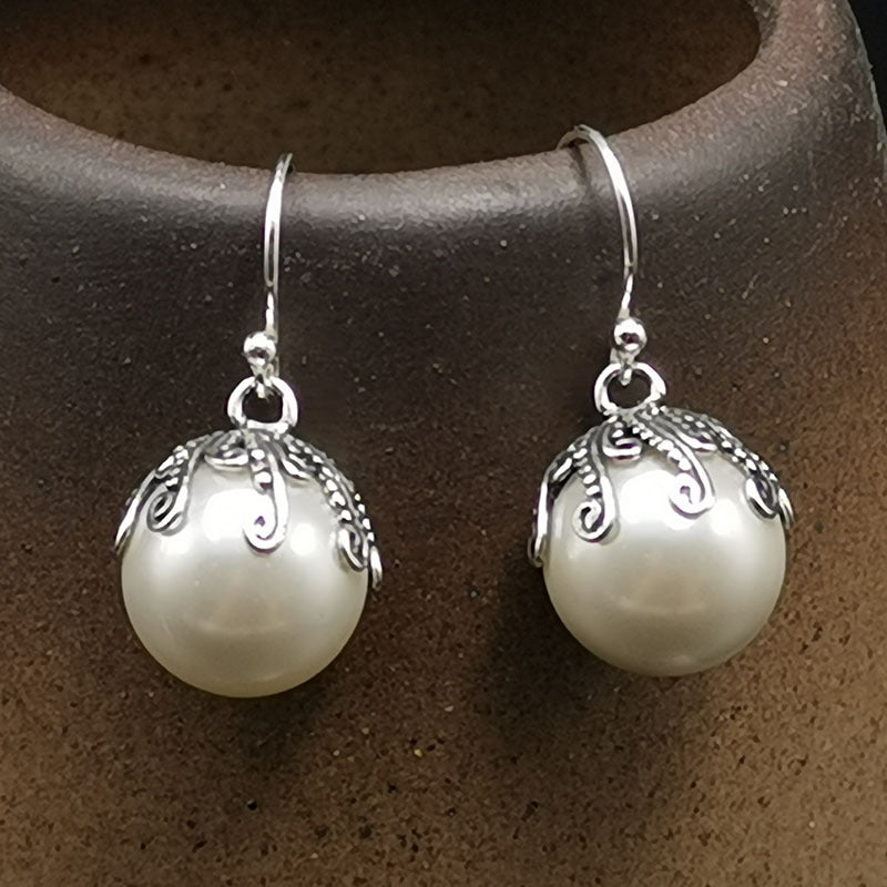 Temperament Handmade 925 Silver Pearl Earrings-Jewearrings