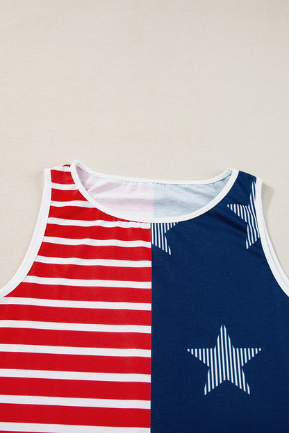 US Flag Round Neck Tank-Jewearrings