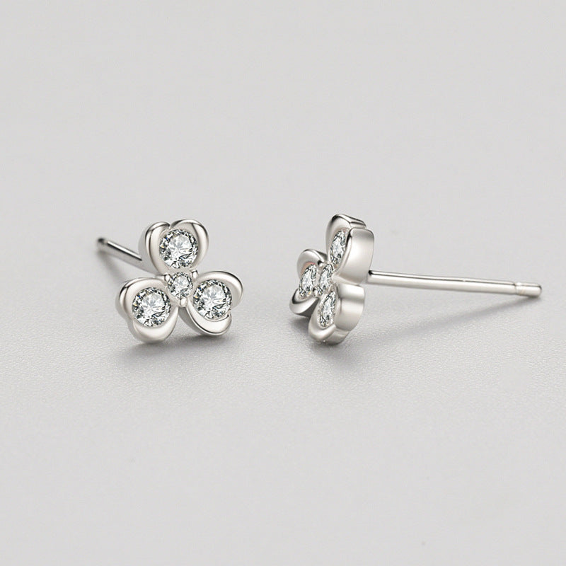 S925 Sterling Silver Simple Mini Zircon Stud Earrings-Jewearrings