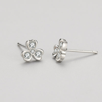 S925 Sterling Silver Simple Mini Zircon Stud Earrings-Jewearrings