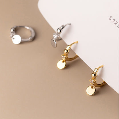 S925 Silver Women's Round Ear Buckle Summer Geometric Earrings-Jewearrings