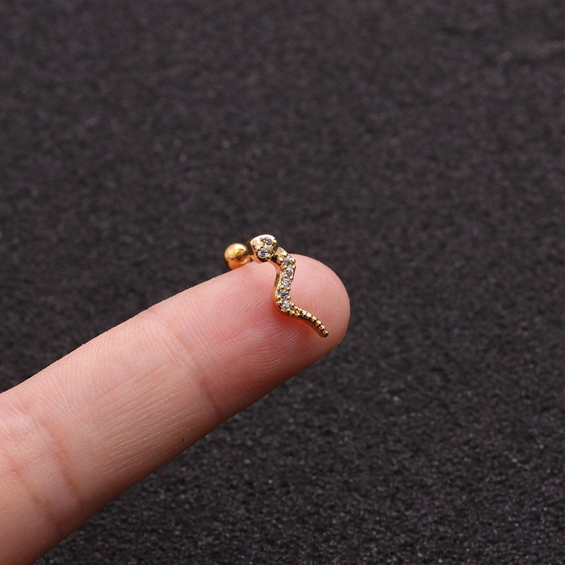 Golden Gecko Stud Earrings-Jewearrings