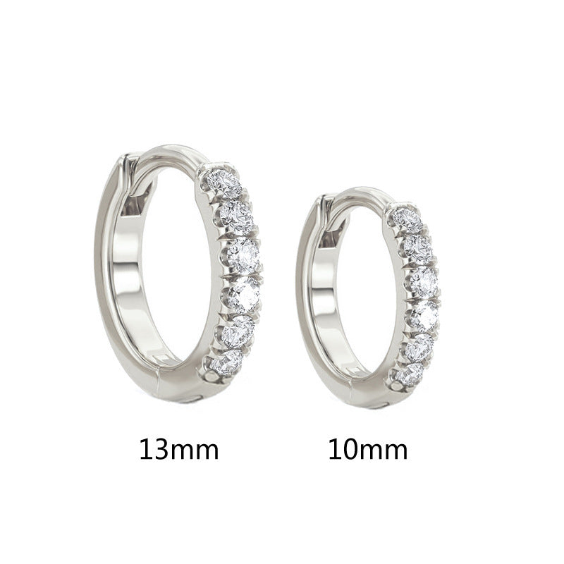 Sterling silver round micro-set earrings-Jewearrings