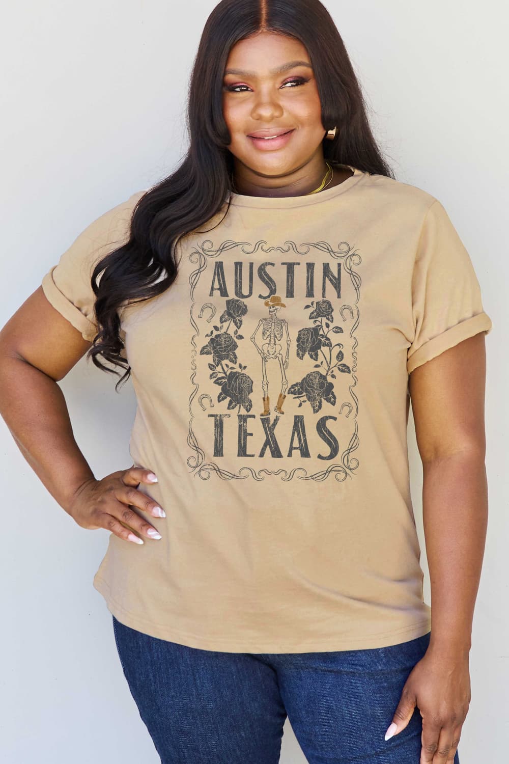 Simply Love Full Size AUSTIN TEXAS Graphic Cotton T-Shirt-Jewearrings