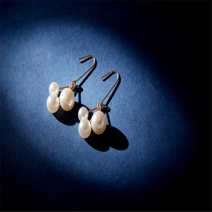 Women's asymmetric pearl earrings-Jewearrings