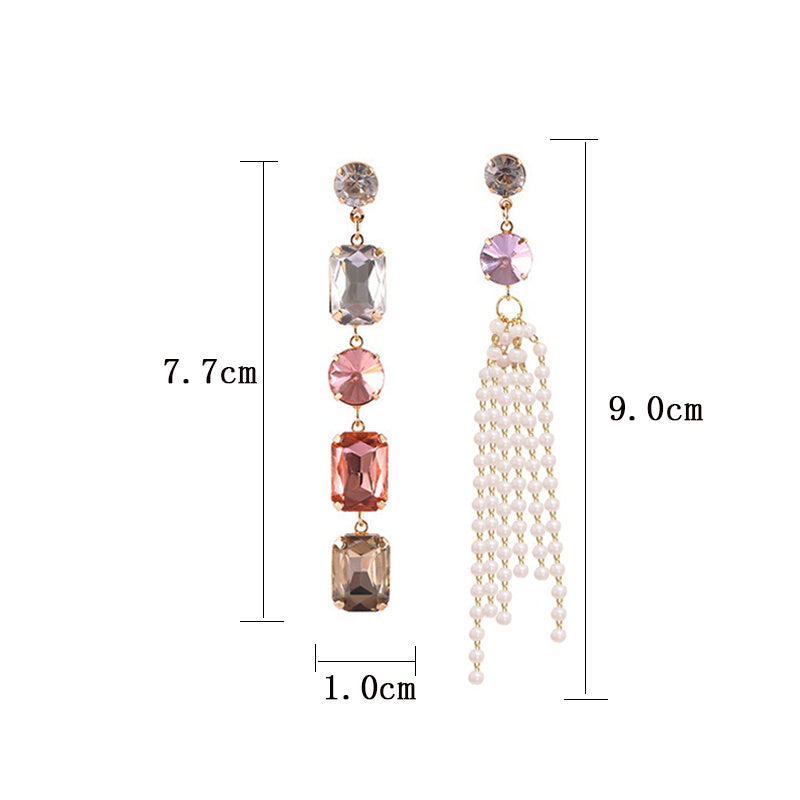 Pearl tassel earrings-Jewearrings