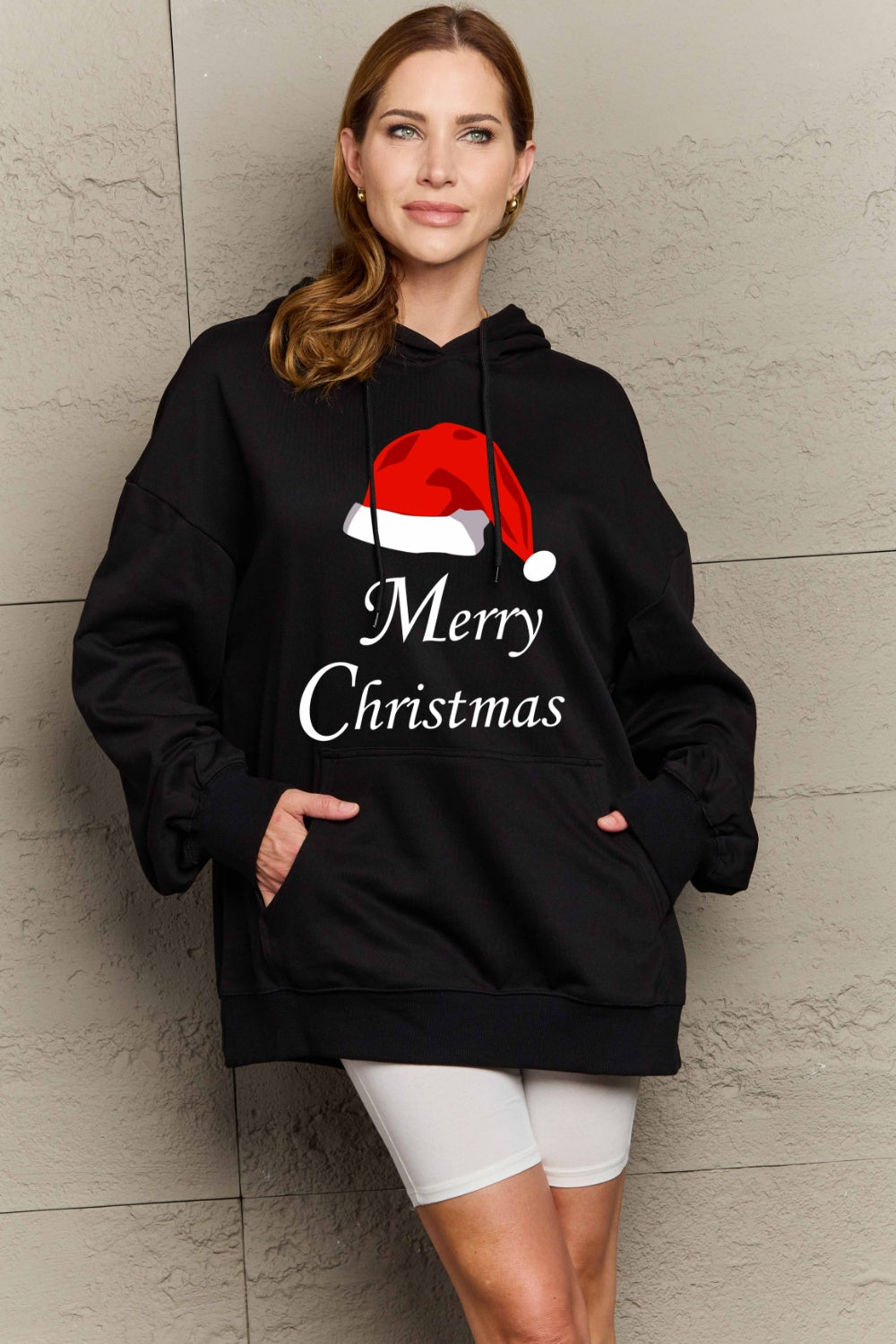 Simply Love Full Size MERRY CHRISTMAS Graphic Hoodie-Jewearrings