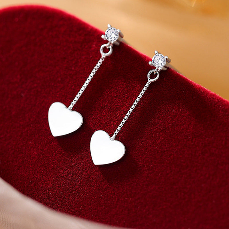 925 Loving Heart In Sterling Silver Light Luxury Stud Earrings For Women-Jewearrings