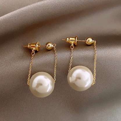 Korean Version Of Imitation Pearl Personality Wild Geometric Type Women's Earrings-Jewearrings