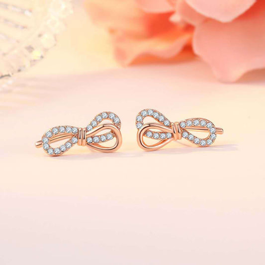 S925 Sterling Silver Earrings New Bow Earrings Sweet Personality Earrings-Jewearrings