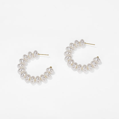 Vintage imitation pearl earrings-Jewearrings