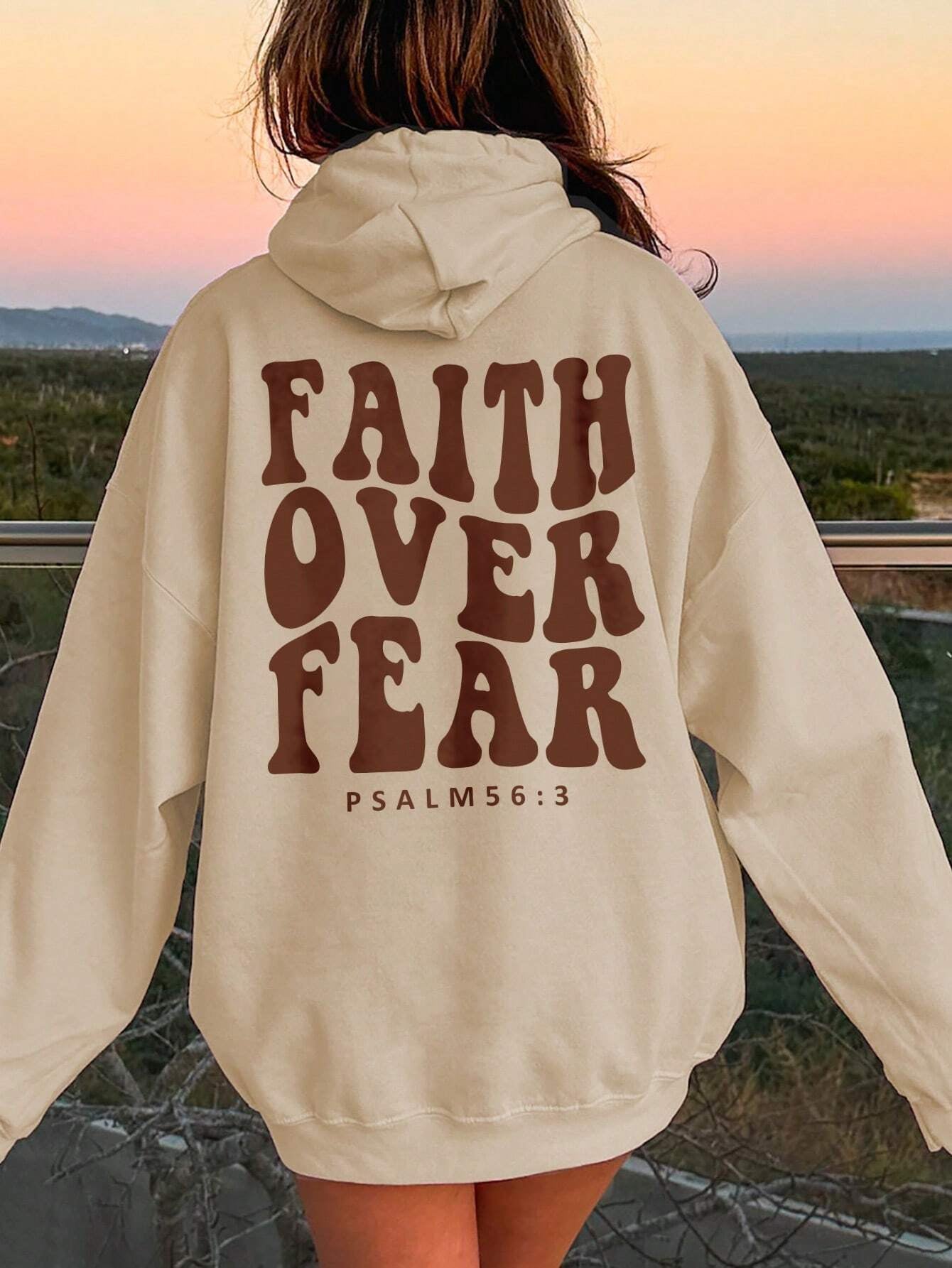 FAITH OVER FEAR Dropped Shoulder Hoodie-Jewearrings