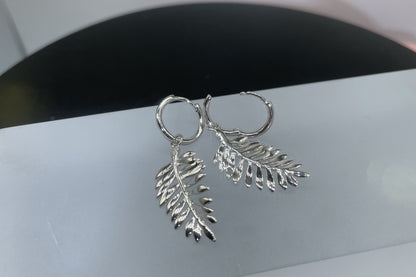 925 Sterling Silver Leaves Moissanite Ear Clips Earrings-Jewearrings