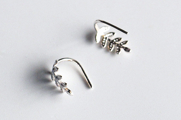 Women's Simple Mini Tree Technology Leaf-shapepd Stud Earrings-Jewearrings