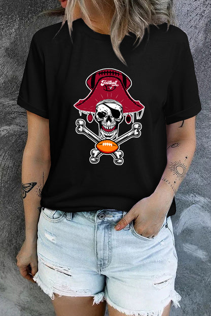 Skeleton Graphic Short Sleeve T-Shirt-Jewearrings