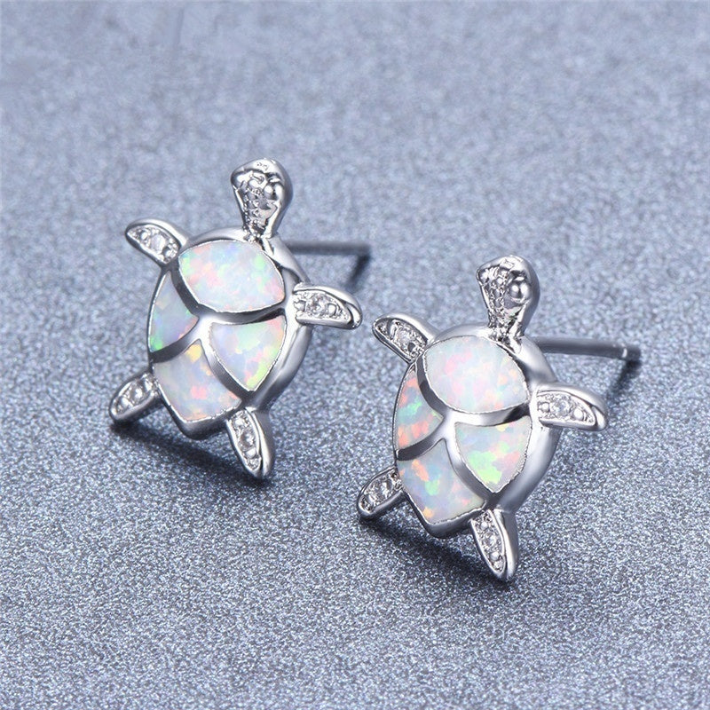 Women's Tortoise Shape Pendant Stud Earrings Clavicle Chain Set-Jewearrings