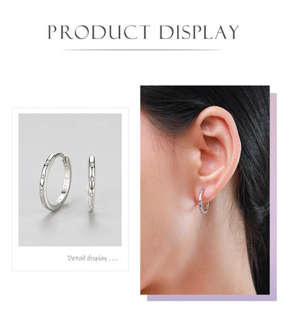 S925 Sterling Silver Simple Micro-set Earrings-Jewearrings