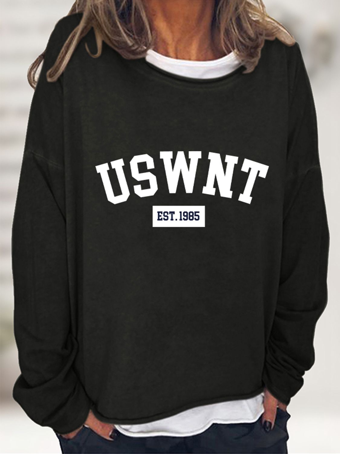 USWNT Round Neck Long Sleeve Sweatshirt-Jewearrings