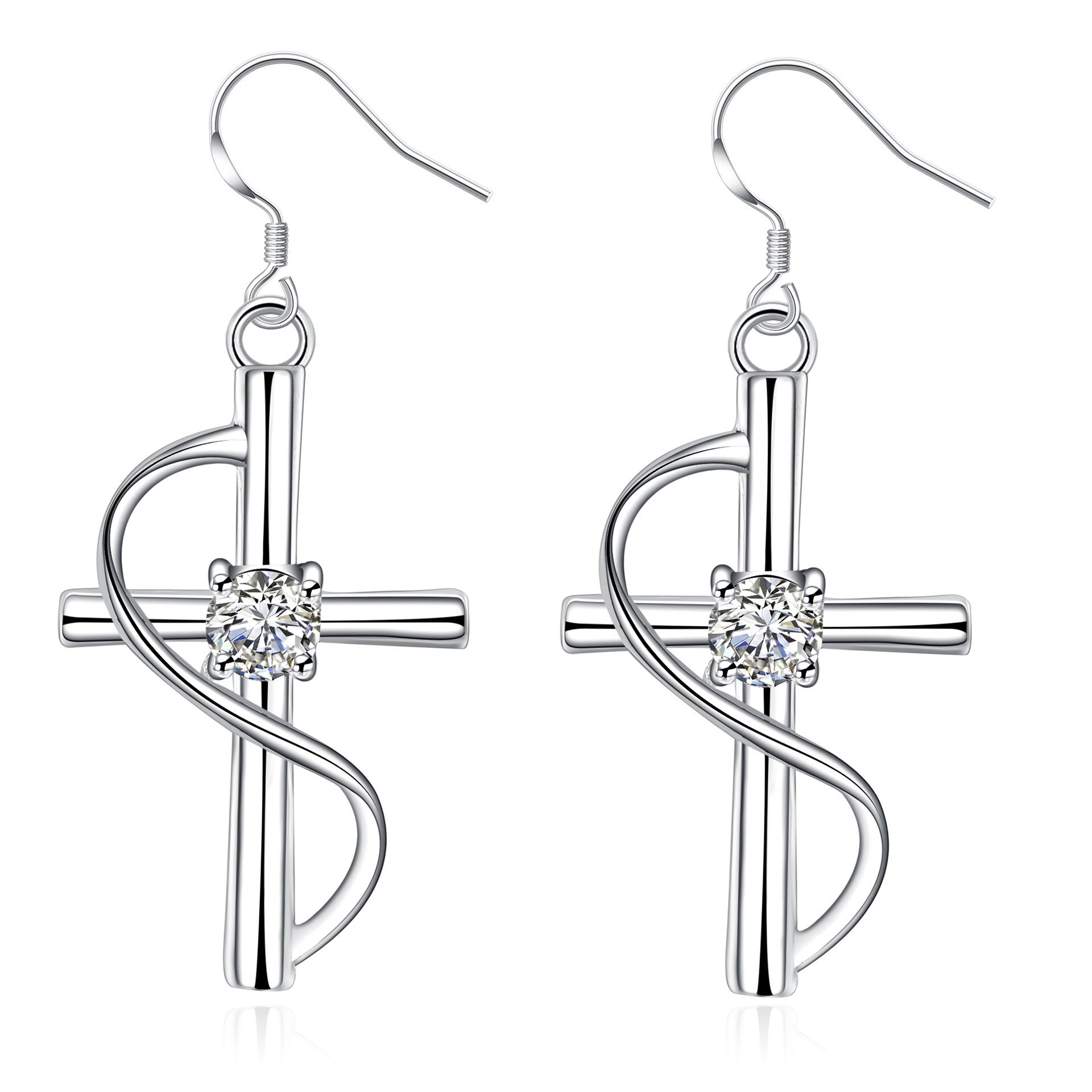 New Cross-border Popular Elongated Cross Earrings-Jewearrings