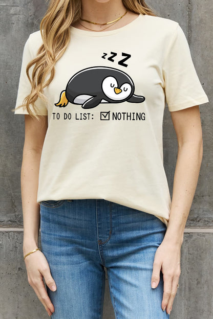 Simply Love Full Size TO DO LIST NOTHING Graphic Cotton Tee-Jewearrings