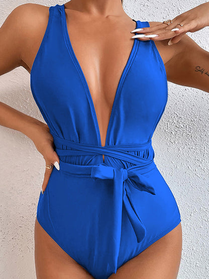 Tied Crisscross Wide Strap One-Piece Swimwear-Jewearrings