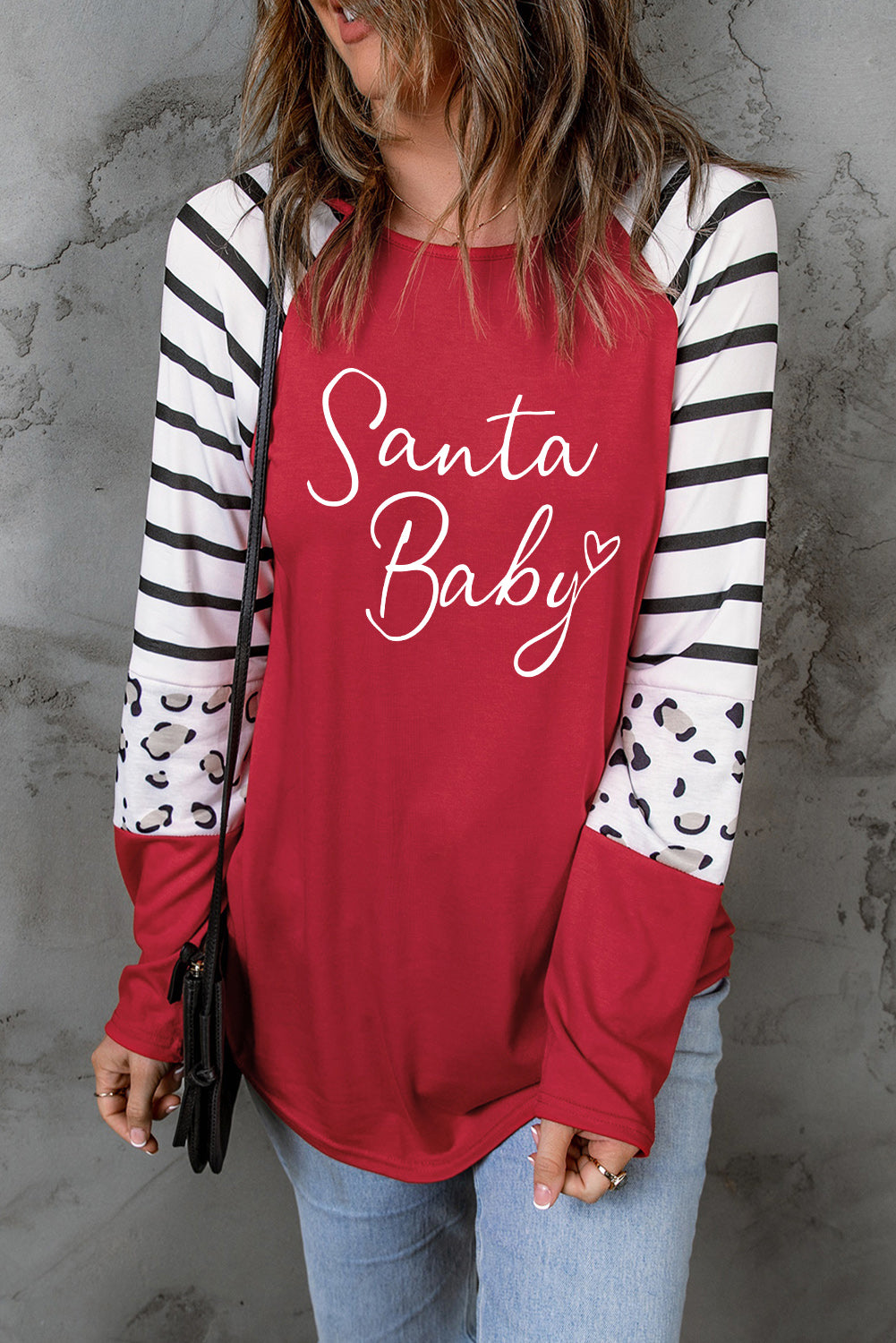 SANTA BABY Graphic Long Sleeve T-Shirt-Jewearrings