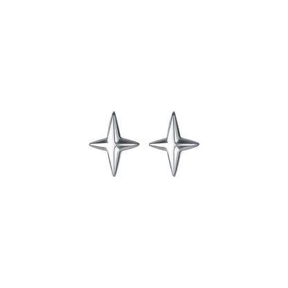 S925 Silver Simple Women's Four-corner Star Earrings-Jewearrings