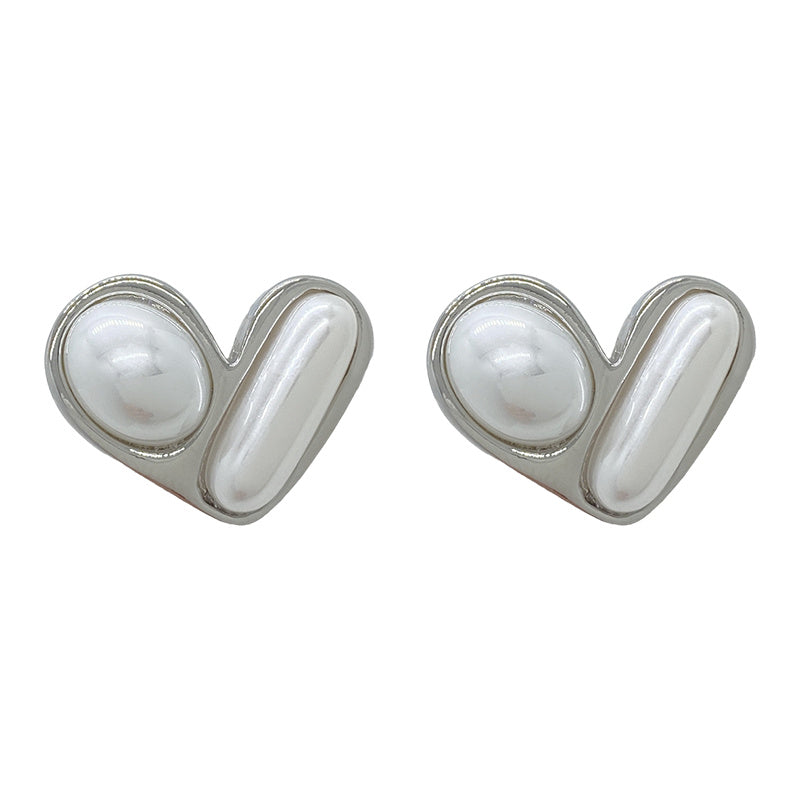 Retro Pearl Gold Stud Earrings Simple-Jewearrings