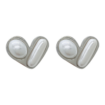 Retro Pearl Gold Stud Earrings Simple-Jewearrings