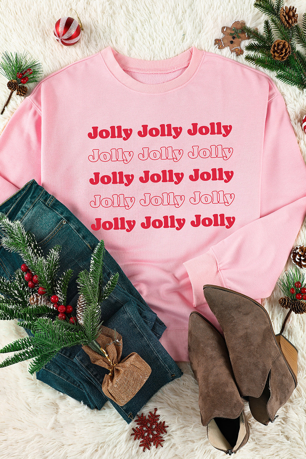 JOLLY Graphic Round Neck Sweatshirt-Jewearrings