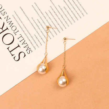 Women's Simple Matte French Pearl Earrings-Jewearrings