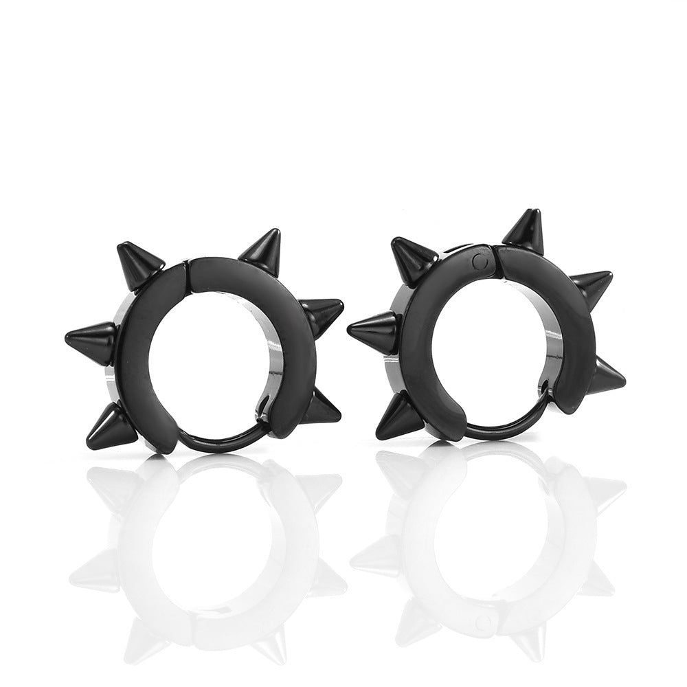 Stainless Steel Rivet Stud Earrings Circle Ear Clip-Jewearrings