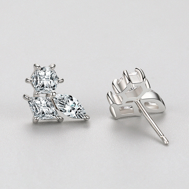 Women's Fashion All Match White Gold Plated Earrings-Jewearrings