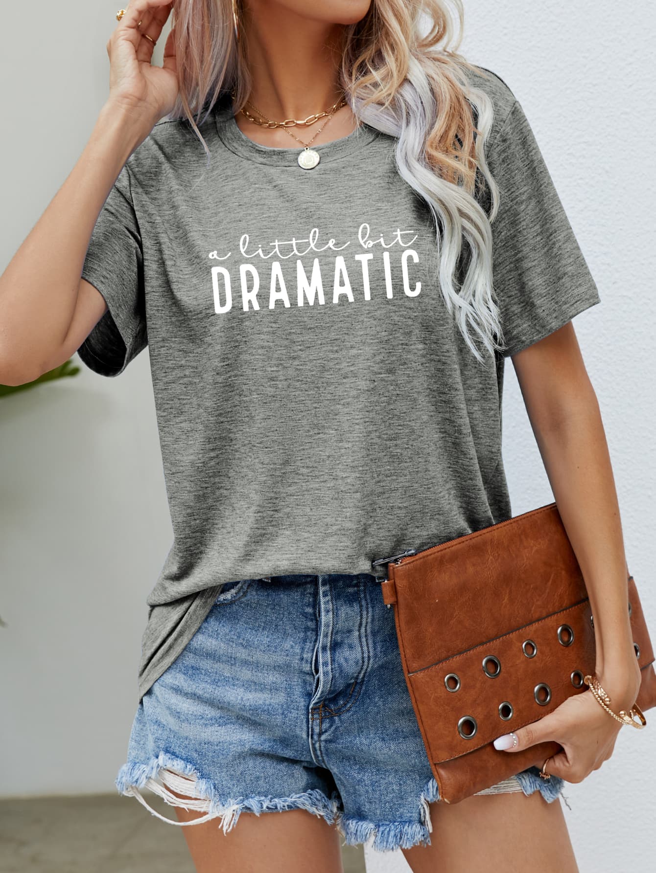 A LITTLE BIT DRAMATIC Graphic Tee-Jewearrings